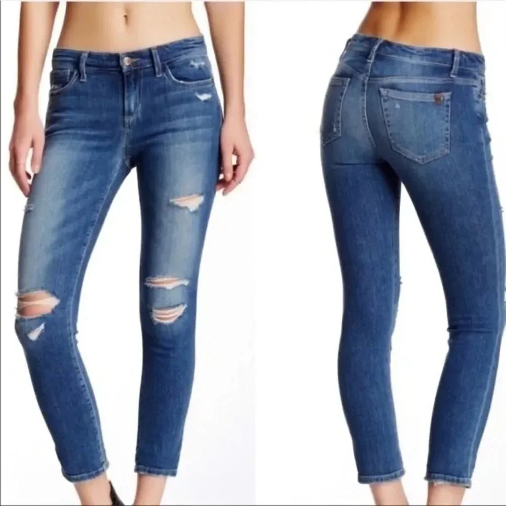 joe's jeans Blue Keagan Wash Skinny Ankle Distressed Stretch Jeans Size 29